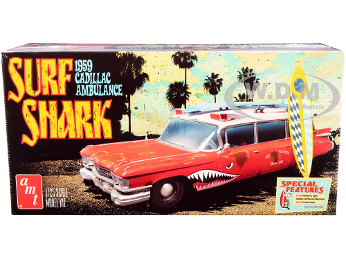 Skill 2 Model Kit 1959 Cadillac Ambulance Surf Shark 1/25 Scale Models AMT AMT1242