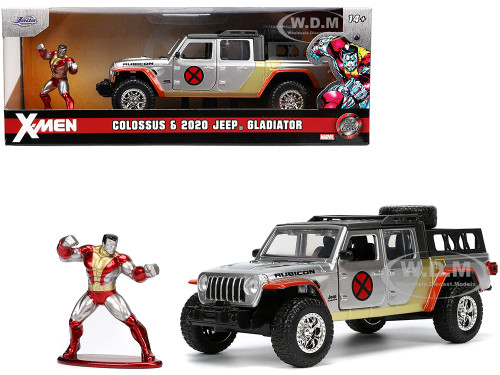 2020 Jeep Gladiator Pickup Truck Silver Colossus Diecast Figurine X-Men Marvel Hollywood Rides Series 1/32 Diecast Model Car Jada 33363