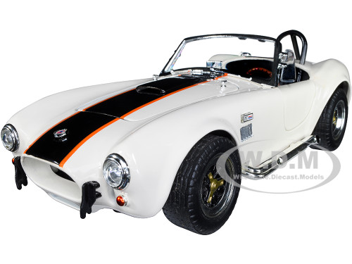1964 Shelby Cobra 427 S/C Roadster Cream Black Orange Stripes 1/18 Diecast Model Car Road Signature 92058