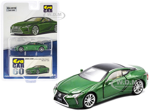 Lexus LC500 Nori Green Metallic Black Top Limited Edition 1200 pieces 1/64 Diecast Model Car Era Car LS21LCRN60