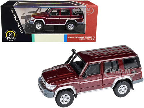 2014 Toyota Land Cruiser 76 Merlot Red Metallic 1/64 Diecast Model Car Paragon Models PA-55313