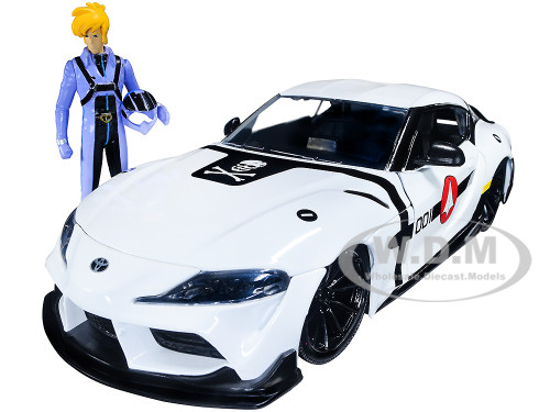2020 Toyota Supra White Roy Focker Diecast Figurine Robotech Hollywood Rides Series 1/24 Diecast Model Car Jada 33682