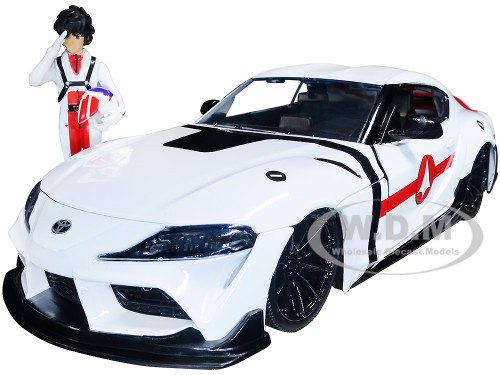 2020 Toyota Supra White  Rick Hunter Diecast Figurine Robotech Hollywood Rides Series 1/24 Diecast Model Car Jada 33685