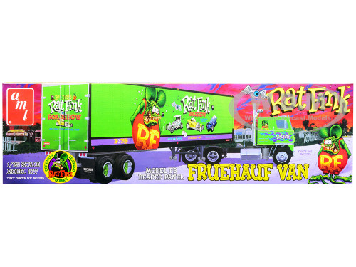 Skill 3 Model Kit Fruehauf FB Beaded Panel Van Trailer Rat Fink 1/25 Scale Model AMT AMT1292