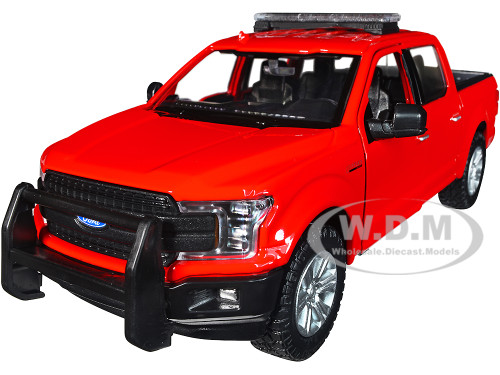 2019 Ford F-150 Lariat Crew Cab Pickup Truck Unmarked Fire Department Red Law Enforcement and Public Service Series 1/24 Diecast Model Car Motormax 76981r