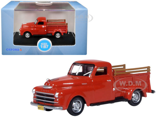 1948 Dodge B-1B Pickup Truck Red 1/87 HO Scale Diecast Model Car Oxford Diecast 87DP48001