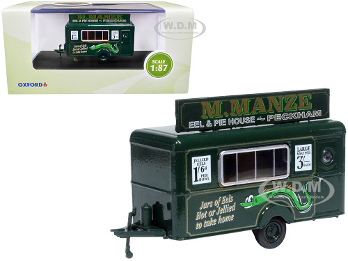 Mobile Food Trailer M. Manze Eel and Pie House - Peckham 1/87 HO Scale Diecast Model Oxford Diecast 87TR018