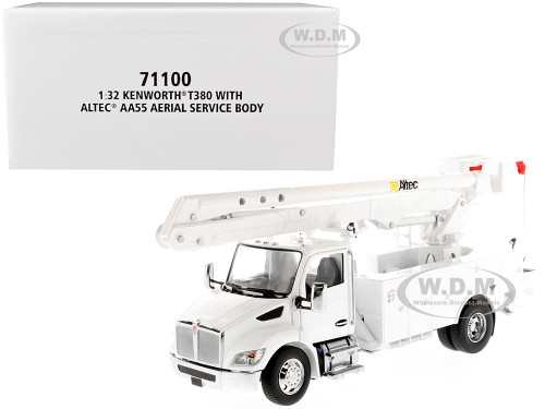 Kenworth T380 Altec AA55 Aerial Service Truck White Transport Series 1/32 Diecast Model Diecast Masters 71100