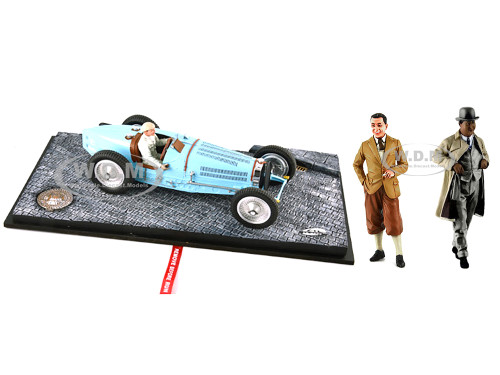 1934 Bugatti T59 Road Version Light Blue Driver Etorre Bugatti Jean Bugatti Figures 1/18 Models Le Mans Miniatures FLM18001MLB
