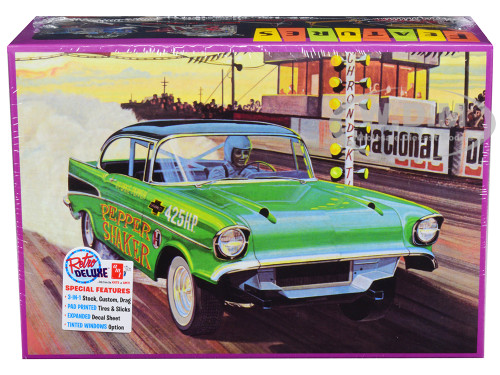 Skill 2 Model Kit 1957 Chevrolet Bel Air Pepper Shaker 3 in 1 Kit 1/25 Scale Model AMT AMT1360