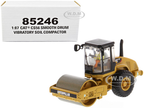 CAT Caterpillar CS56 Smooth Drum Vibratory Soil Compactor Operator High Line Series 1/87 Scale Diecast Model Diecast Masters 85246