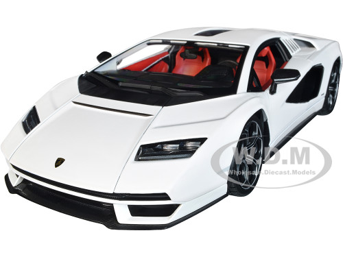 Lamborghini Countach LPI 800-4 White Black Accents Red Interior Special Edition 1/18 Diecast Model Car Maisto 31459