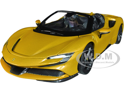 Ferrari SF90 Spider Gold Metallic Race + Play Series 1/18 Diecast Model Car Bburago 16016gld