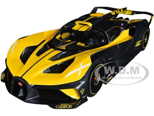 Bugatti Bolide Yellow Carbon Gray 1/18 Diecast Model Car Bburago 11047