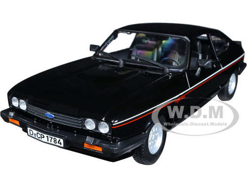 1982 Ford Capri Black Stripes 1/24 Diecast Model Car Bburago 21093