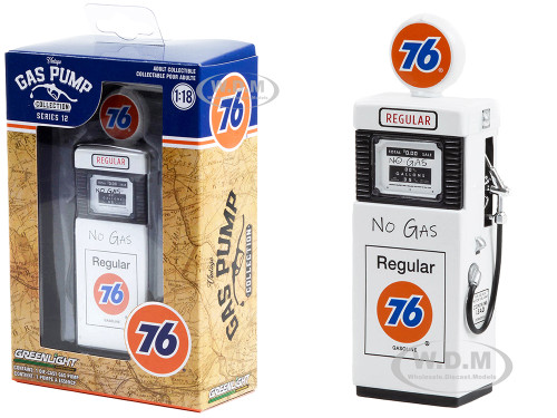 1951 Wayne 505 Gas Pump Union 76 Regular Gasoline No Gas White Vintage Gas Pumps Series 12 1/18 Diecast Replica Greenlight 14120B