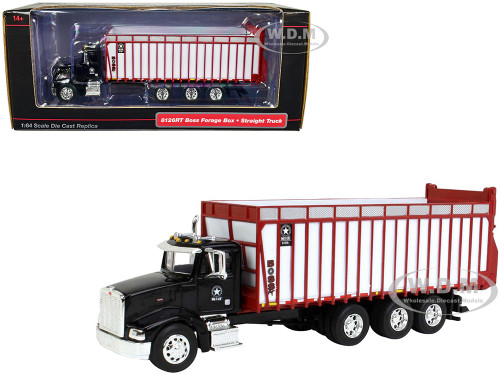 Peterbilt Truck Black Meyer Manufacturing 8126RT Boss Forage Box 1/64 Diecast Model SpecCast MEY003