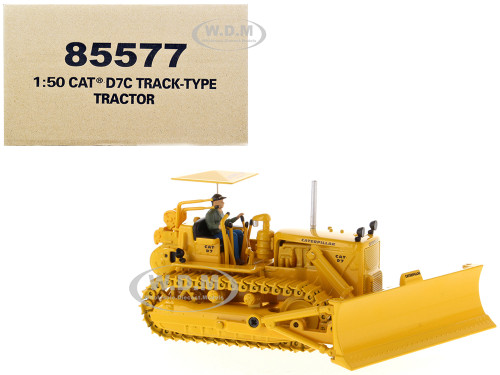 CAT Caterpillar D7C Track-Type Tractor Dozer Yellow Operator Vintage Series 1/50 Diecast Model Diecast Masters 85577
