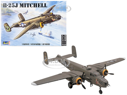 Level 4 Model Kit B-25J Mitchell Medium Bomber Plane 1/48 Scale Model Revell 85-5512