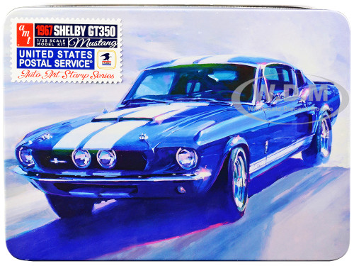 Skill 2 Model Kit 1967 Shelby Mustang GT350 USPS United States Postal Service Auto Art Stamp Series 1/25 Scale Model AMT AMT1356