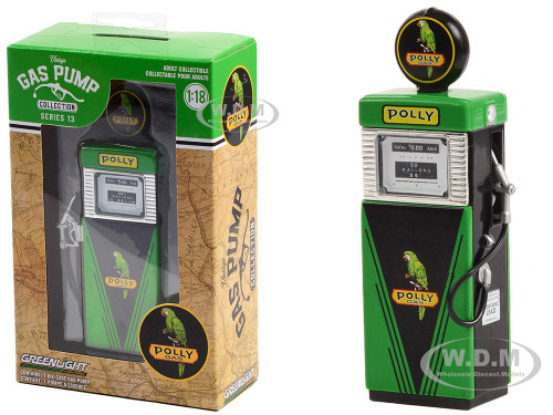 1951 Wayne 505 Gas Pump Polly Gas Green and Black Vintage Gas Pumps Series 13 1/18 Diecast Replica Greenlight 14130B