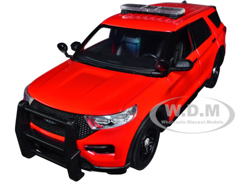 2022 Ford Police Interceptor Utility Unmarked Red 1/24 Diecast Model Car Motormax 76988R