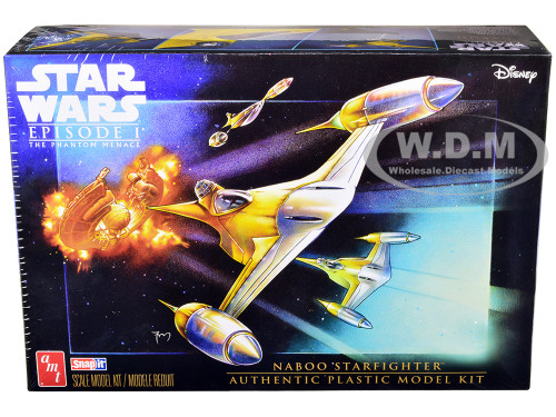 Skill 2 Model Kit Naboo Starfighter Spaceship Star Wars Episode I The Phantom Menace 1999 Movie 1/48 Scale Model AMT AMT1376
