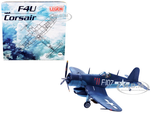 Vought F4U 1D Corsair Fighter Plane 1st Lt Phillip DeLong Marine Fighter Squadron VMF 224 1945 1/72 Diecast Model Airplane Legion LEG-14619LB