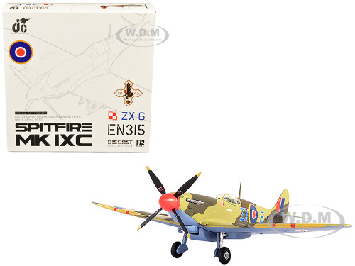 Supermarine Spitfire MK IXC Fighter Aircraft Royal Air Force Ldr Stanislav Skalsk Polish Combat Team North Africa 1943 1/72 Diecast Model JC Wings JCW-72-SPF-003