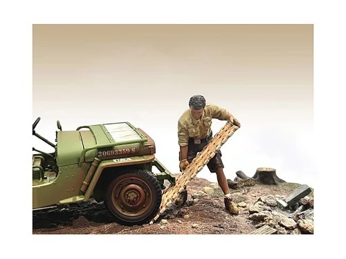4X4 Mechanic Figure 8 with Board Accessory for 1/18 Scale Models American Diorama AD18018
