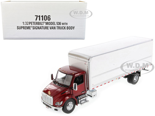 Peterbilt 536 Truck with Supreme Signature Van Body Red Metallic Transport Series 1/32 Diecast Model Diecast Masters 71106