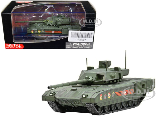 Russian T14 Armata MBT Main Battle Tank Green Camouflage Armor Premium Series 1/72 Diecast Model Panzerkampf 12166PE