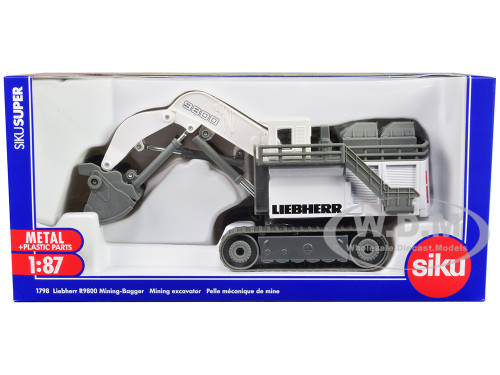 Liebherr R9800 Mining Excavator White and Gray 1/87 HO Diecast Model Siku 1798