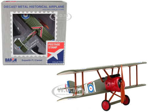 Sopwith FI Camel Fighter Aircraft Captain Arthur Roy Brown Royal Air Force 1/63 Diecast Model Airplane Postage Stamp PS5350-2