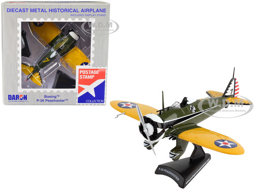 Boeing P 26 Peashooter Fighter Aircraft United States Army Air Corps 1/63 Diecast Model Airplane Postage Stamp PS5560-2
