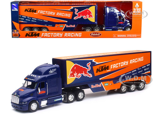 Peterbilt 387 Truck Dark Blue Red Bull KTM Factory Racing 1/32 Diecast Model New Ray 14393