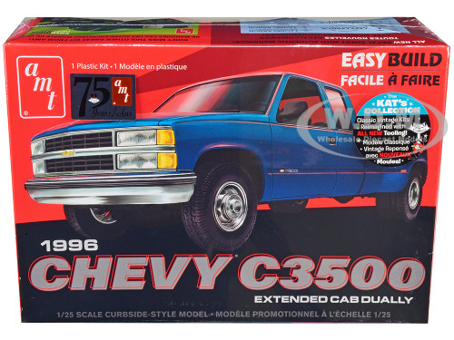 Skill 2 Model Kit 1996 Chevrolet C3500 Extended Cab Dually Pickup Truck Easy Build 1/25 Scale Model AMT AMT1409M