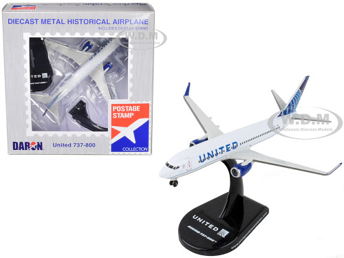 Boeing 737 800 Next Generation Commercial Aircraft United Airlines 1/300 Diecast Model Airplane Postage Stamp PS5815-4