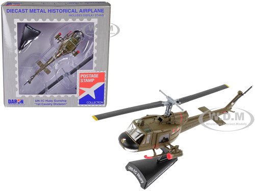 Bell UH 1C Iroquois Huey Helicopter 1st Cavalry Division United States Army 1/87 (HO) Diecast Model Postage Stamp PS5601