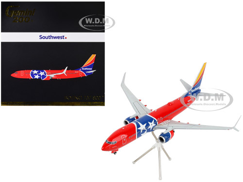 Boeing 737 800 Commercial Aircraft Southwest Airlines Tennessee One Tennessee Flag Livery Gemini 200 Series 1/200 Diecast Model Airplane GeminiJets G2SWA1011