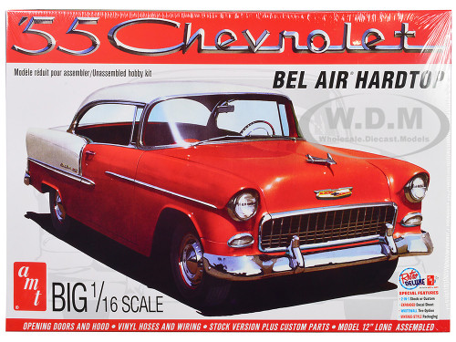 Skill 3 Model Kit 1955 Chevrolet Bel Air Hardtop 1/16 Scale Model AMT AMT1452