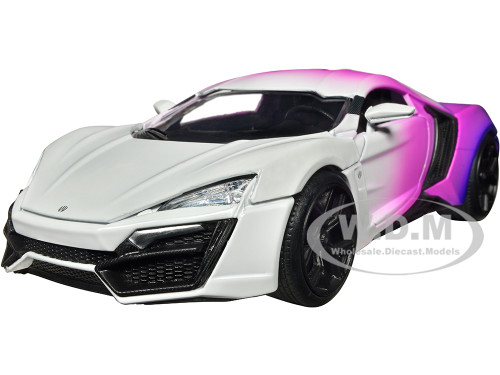 Lykan Hypersport White Pink and Purple Gradient Pink Slips Series 1/24 Diecast Model Car Jada 35058