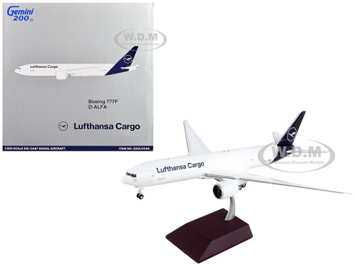 Boeing 777F Commercial Aircraft Lufthansa Cargo White with Blue Tail Gemini 200 Series 1/200 Diecast Model Airplane GeminiJets G2DLH1143
