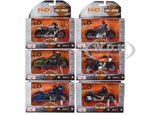 Harley Davidson Motorcycles 6 piece Set Series 43 1/18 Diecast Models Maisto 31360-43