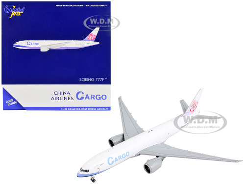 Boeing 777F Commercial Aircraft China Airlines Cargo White with Purple Stripes and Tail 1/400 Diecast Model Airplane GeminiJets GJ1984