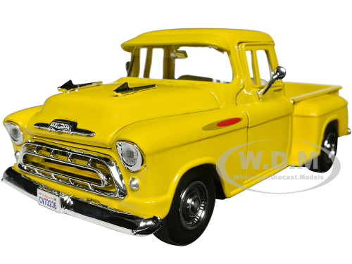 1957 Chevrolet 3100 Stepside Pickup Truck Yellow Timeless Legends Series 1/24 Diecast Model Car Motormax 79381y