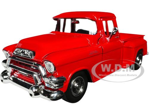 1955 GMC Blue Chip Pickup Truck Red Timeless Legends Series 1/24 Diecast Model Car Motormax 79382r