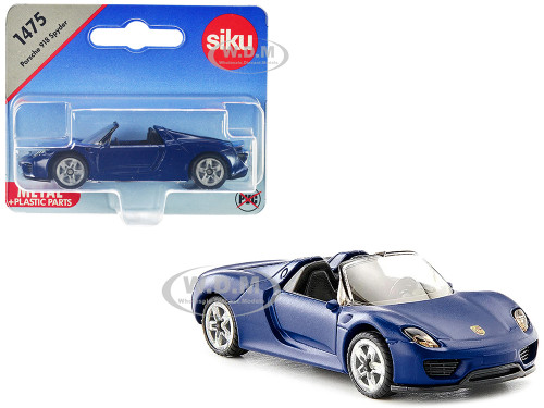 Porsche 918 Spyder Matt Blue Diecast Model Car Siku 1475