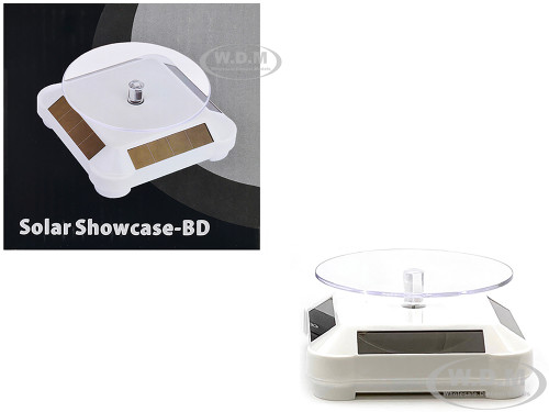 3 5 Solar Rotating Display Stand with White Base for 1/64 Scale Model Cars 002-WH