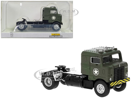 1950 Kenworth Bullnose Truck Tractor Olive Drab United States Air Force 1/87 HO Scale Model Car Brekina BRE85954